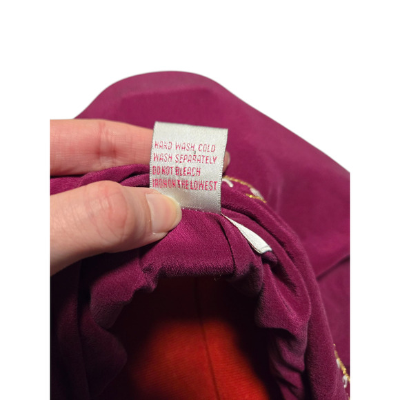 Rhoda Lynne red bomber jacket with embroidery and pockets, size xl - Picture 4 of 4